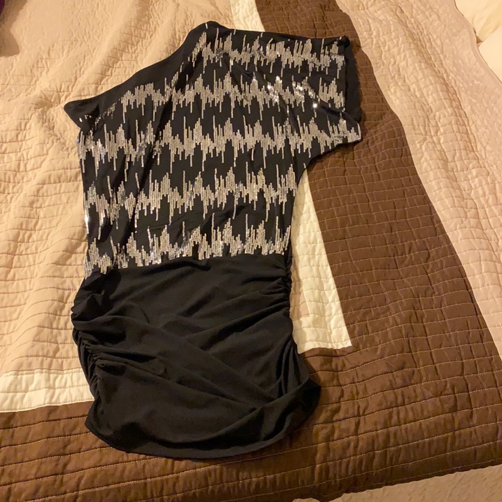 Only worn twice! One sleeve shoulder dress!